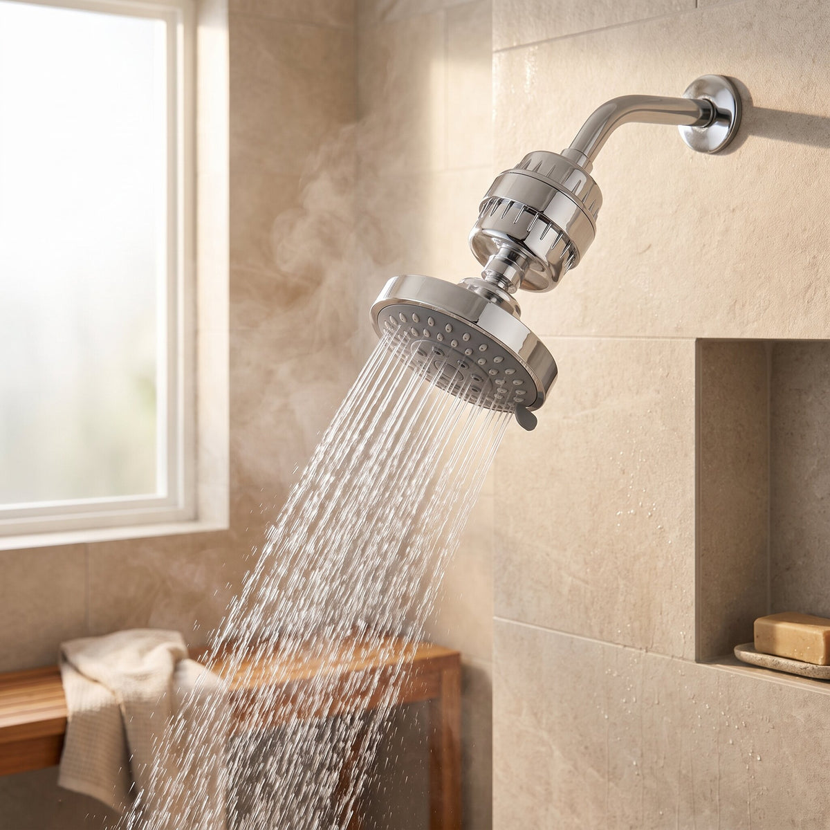 Mosswell Filtered Shower Head — Takes the Chlorine Out on the Way Through